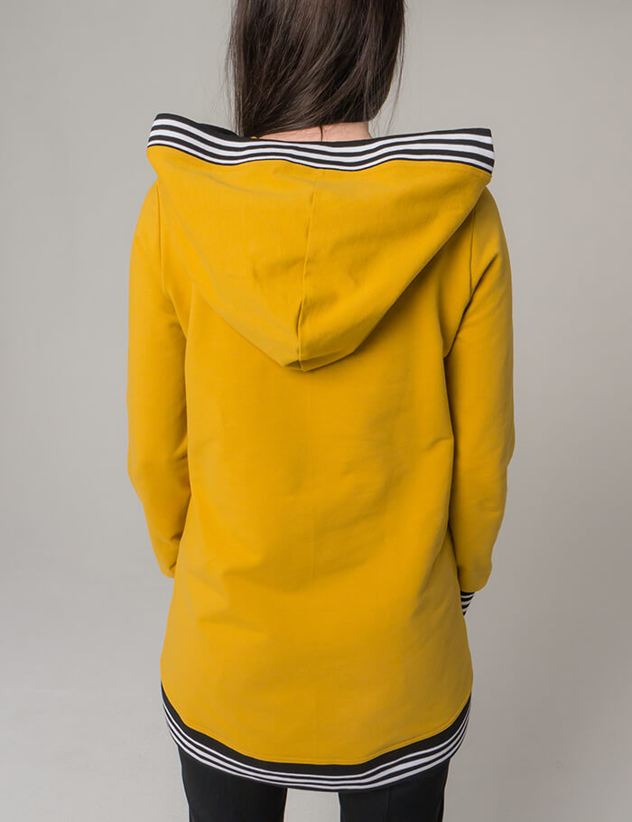 Verscherpen Zenuwinzinking Waden Langer Pullover mit großer Kapuze aus Bio-Baumwollsweat – Schnieke Mode