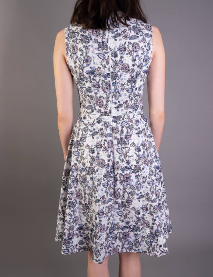 Damen-Kleid-Ausgestellt-Print-Offwhite-Hinten-S21D311P5511